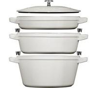 Staub Ensemble de casseroles et poêles empilables 5 pièces Truffe blanche