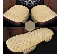 3 PCS/Set Luxurious Warm Seat Cover Cushion Universal Front Back Seat Covers Car Anti-slip Comment Warm Mats Without Back Plush Cushion (Khaki)