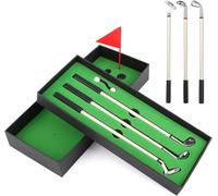 3 Pcs Stylos À Bille De Golf,Ensemble De Stylos Golf,Mini Clubs De Golf Cadeau Pour Les Fans De Golf,Golf En Métal Souvenir D'un Parcours