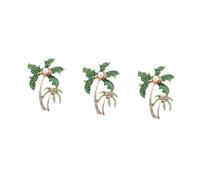 3 Pcs Summer Gold Bracelets Women Pin Brooch Prom Cardigan for Wrist Corsage Burlesque Costume Palm Tree Velvet Choker Necklace Bangle Green