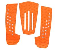 3 PCS Surfboard Traction Pad, Skid Eva Deck Mat, Proof Surfing Traction Tails Pad avec rhombus, adhérence améliorée pour planche de surf, skimboard, kiteboard, shortboard (orange)