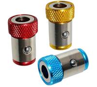 3 pcs Tête de tournevis anneau magnétique pour percevoir le support de vis magnétique en alliage avec aimant fort 3 couleur portable portable du porte-aimant à vis