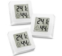 3 Pcs Thermomètre Hygromètre Numérique,Mini Thermomètre Hygromètre Intérieur, Thermomètre d'intérieur Exterieur Mural Pour Maison Pour Maison, Bureau, Chambre Bébé, Couveuse Cave