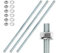 3 Pcs Tige Filetée M12 Zinc M12 X 300 mm Tiges Filetées Entièrement Boulons Filetés Complet Avec écrous et Rondelles Argent