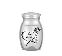 3 Pcs Urnes Miniatures pour Cendres Humaines - Conteneur de Commémoration, Urne Funéraire Métallique pour Animaux de Compagnie, Argent(A16)