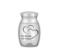 3 Pcs Urnes Miniatures pour Cendres Humaines - Conteneur de Commémoration, Urne Funéraire Métallique pour Animaux de Compagnie, Argent(A14)