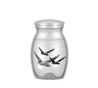 3 Pcs Urnes Miniatures pour Cendres Humaines - Conteneur de Commémoration, Urne Funéraire Métallique pour Animaux de Compagnie, Argent(A23)