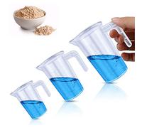 3 Pcs Verres Doseurs 50+100+250ml, Mesureur Plastique Cuisine, Gobelet Transparent pour Croquettes Chien, Doseur Lessive Liquide, Carafes Mesurer
