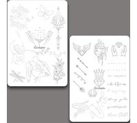 3 Peaux d'Entraînement Tatouage Miniature Blanches - Tapis de Pratique de Tatouage Minimaliste à Double Face avec 30 Modèles d'Tatouage - Fausse Peau Tatouage (3pcs)