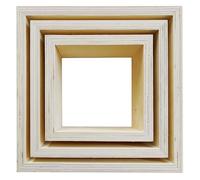 3 petites étagères carrées en bois 22 x 22 x 8 cm