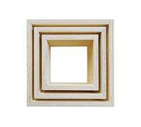 3 petites étagères carrées en bois 22 x 22 x 8 cm Beige G