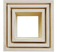 Graine Créative 3 Petites étagères carrées en Bois 22 x 22 x 8 cm