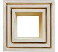 3 petites étagères carrées en bois 22 x 22 x 8 cm - Graine Créative Beige G