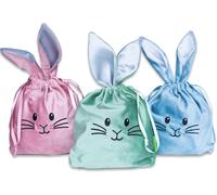 3 Petits Sacs En Velours Avec Oreilles Nid De Pâques Alternatif Au Design Du Lapin De Pâques De Haute Qualité Et Corbeille De Pâques À Remplir Set 1