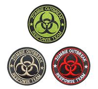 3 pezzi Il gruppo per biocrisi zombie, emblema militare con chiusura in hook and loop per softair CS paintball, abbigliamento zaino uniforme, giubbotto, jeans, abbigliamento per cani