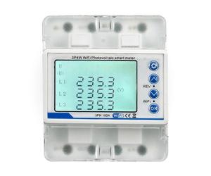 3 Phase 380V 100A Tuya WiFi Smart Bi-Directional KWh Meter over Under Voltage Protector Relay Switch