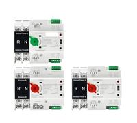 3 Phase Din Rail ATS Dual Power Automatic Transfer Switch Electrical Selector Switches Uninterrupted Power 4P 100A AC 380V 110V AUOQKQUT(4P 220V,City Grid-Generator)