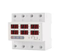 3 Phase Din Rail Voltmeter Ammeter Adjustable Over and Under Voltage Current Limit Protection Monitor Relays Protector(100A with N 3X230V)