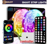 3 pi à 50 pi Bandes lumineuses LED RVB avec télécommande 44 touches, bandes lumineuses LED avec fonction de synchronisation musicale et de changement de couleur, gradable, ajustable, découpable, insta