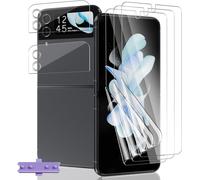 3 Pi¿¿ces Protection D'¿¿cran Flexible pour Samsung Galaxy Z Flip 4 5G + 2 Pi¿¿ces Verre Tremp¿¿ Protecteur Cam¿¿ra, HD/Anti-Rayures, Protection ?cran pour Galaxy Z Flip 4 5G - Souple TPU Film