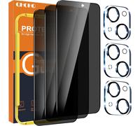 3-Piece Anti-Spy Screen Protector For Iphone 15 [6.1 Inch] With 3 Pieces Rear Camera Protector, Ultra Resistant Tempered Glass, Hd, Bubble-Free, 9h Hardness Glass