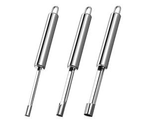 3 Piece Apple Corer, Stainless Steel Apple Corer Corer or Pear Corer in Stainless Steel, Practical Apple Corer with Hanging Loop for Baked Apples and More