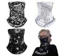 3 Pièce Bandana Multifonctions Couvre-Chef sans Soudure, Tour de Cou Coupe-Vent, Respirant Snood à Séchage Rapid, Elastique Tube Bandeaux Echarpe Gaiter Balaclava Masque