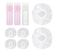 3 pièce bouteille de peigne de teinture capillaire, avec 2 bonnets de douche et 2 paires de cache-oreilles étanches, applicateur de peigne à racines, outils de coiffure avec échelle (120 ml)