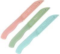 3 Piece Ceramic Knife,Kitchen Knives,Blue,Pink,Green,Paring Knives with Ergonomic Handle,Versatile Knives for Cutting Vegetables,Fruits,Bread