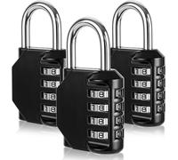 3 Piece Code Padlock,4 Digit Code Padlock,Zinc Alloy Padlock,Outdoor Code Padlock,Combination Lock For Gym,Locker,School,Garage,Storage,Gate,Fence,Cabinets