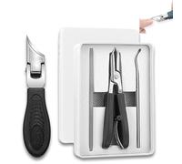 3 Piece Eagle Beak Angled Nail Clippers, Corta Uñas Para Uñas Enterradas, Green Eagle Beak Nail Clipper Set with Anti-Splash Design for Thick, Ingrown Nails (3-piece set Black)