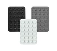 3 pièce Étuis à Ventouses en Silicone Extra Fort, Silicone Ventouse Telephone Portable,Support à Ventouse Polyvalent, support antidérapant mains libres pour téléphone portable (Noir et blanc gris)
