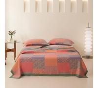 3 Piece Ginkgo Quilt Set with 2 Pillow Shams,Reversible Quilted Floral PrintMuslin Bedspread,Lightweight Breathable Soft Comfortable Cotton All Season Air Conditioning Blanket