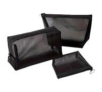 3 Piece Mesh Cosmetic Bag Mesh Makeup Bag with Zipper Pouch Travel Toiletry for Makeup Organizer Office Travel Accessories