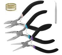 3 Pièce Outils de Fabrication de Bijoux avec Ouvre-anneau,Pinces à Becs Aiguilles/Pinces à Bec Long/Pinces à Becs de Chaîne,pour la fabrication et réparation Bijoux