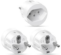 3 Pièce Prise Adaptateur Suisse/Liechtenstein vers UE, Prise Suisse 3 Broches vers Prise 2 Broches DE/FR/IT/ES pour Visiteur Suisse/Liechtenstein
