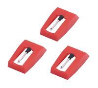 3 Pièce Rouge Aiguille Tourne Disque,Aiguille Tourne Disque Aiguilles de Stylet de Remplacement,Platine Vinyle Durable,pour tourne-disque, phonographe