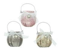 3 Piece Set Candle Holder Colored Glass Hand-Made Lace Bow Candlestick Small Fresh Romantic Gift Decoration