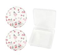3-Piece Silicone Makeup Sponge Set With Cute Bow Pattern - 2.17x2.17-Inch Clear Gel Powder Puff | Non-Absorbent Reusable Liquid Foundation & BB Cream Blender With Storage Case For Women
