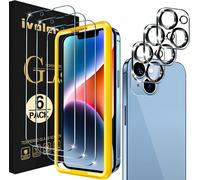 3-Piece Tempered Glass Screen Protector For Iphone 14 Plus 6.7 Inch With 3 Pieces Rear Camera Protector, Easy Installation Tool, 9h Hardness, Anti-Scratch, Bubble-Free