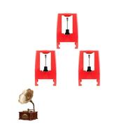 3 Pièce Tourne Disque Vinyle Aiguille,Diamant Platine Vinyles Gramophone Turntable Remplacement Universelles Aiguilles,Tete de Lecture Platines de Tourne-disque, Aiguilles pour Saphir Platine Vinyle