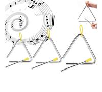 3 Pièce Triangle Musical, Ensemble d'Instruments Triangulaires, Instrument de Musique Triangulaire, Instrument Triangulaire pour Enfants, pour l'Éducation à la Musique Ancienne et l'Initiation