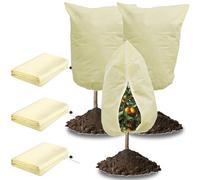 3 Pièce Voile Hivernage Plante Exterieur, 100x80cm 70g/m², Réutilisable Protection Hivernale pour Plantes Avec Fermeture à Glissière et Cordon de Serrage,Convient Aux Oliviers et Palmiers en Pot