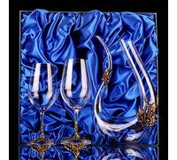 3 Piece Wine And Whiskey Decanter And Glasses Set Multicolor(Gold,#2)
