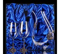 3 Piece Wine And Whiskey Decanter And Glasses Set Multicolor(Silver,#2)