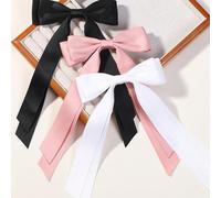 3 pièces/1 pièce Élégant minimaliste mode décontractée rue princesse doux fée de haute qualité mignon nœud de 24 cm/9,45 po noir/blanc/rose, convient pour la décoration quotidienne des dames, l'école,