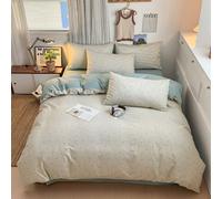 3 pièces 100% Polyester Retour à l'école Ensemble de couette minimaliste nordique à carreaux 2 taies d'oreiller + 1 housse de couette Ensemble combiné (sans drap de lit) 135*200,150*220,150*200,180*20