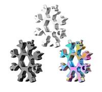 3 Pièces 18 en 1 Snowflake Multitool,Outil Pratique en Forme de Flocon de Neige en Acier Inoxydable pour Plein Air,Idée de Hommes Nouveauté,Flocons Neige Noël Multifonctions,Clé Tournevis Décapsuleur