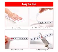 3 Pieces 1m Self Adhesive Tape Measure Metric Ruler Self Adhesive Tape Measure Middle To Side Steel Tape Measure For Workbenches And Machines,White