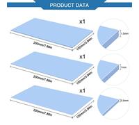 3 Pieces 200 x 100 mm Silicone Thermal Pads with Thermal Conductivity 6.0 W/mk,Each Thickness 0.5/1/1.5 mm Thick Silicone Thermal Conductors,for SSD CPU GPU LED IC.[E950]
